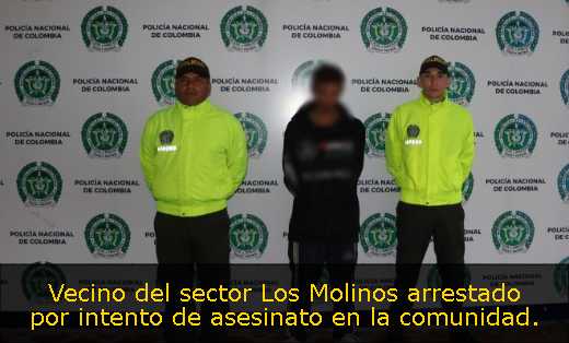Vecino del sector Los Molinos arrestado por intento de asesinato en la comunidad. 