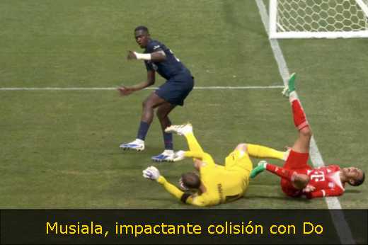 Musiala, impactante colisión con Do