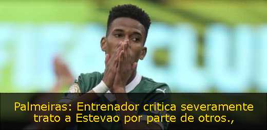 Palmeiras: Entrenador critica severamente trato a Estevao por parte de otros