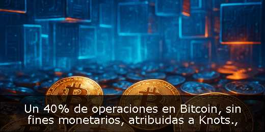 Un 40% de operaciones en Bitcoin, sin fines monetarios, atribuidas a Knots