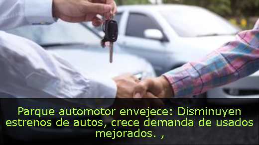Parque automotor envejece: Disminuyen estrenos de autos, crece demanda de usados mejorados. 