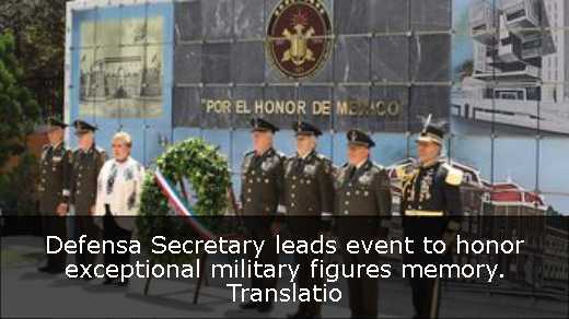 Defensa Secretary leads event to honor exceptional military figures memory.  Translatio