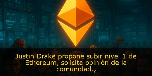 Justin Drake propone subir nivel 1 de Ethereum, solicita opinión de la comunidad