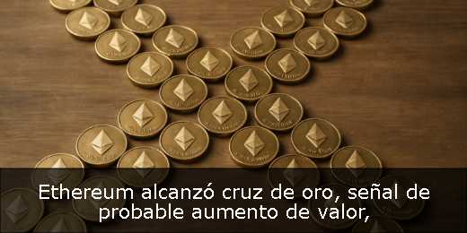 Ethereum alcanzó cruz de oro, señal de probable aumento de valor