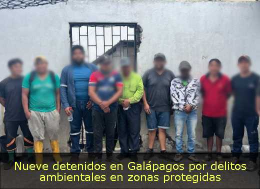 Nueve detenidos en Galápagos por delitos ambientales en zonas protegidas 