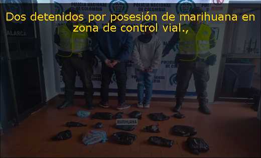 Dos detenidos por posesión de marihuana en zona de control vial