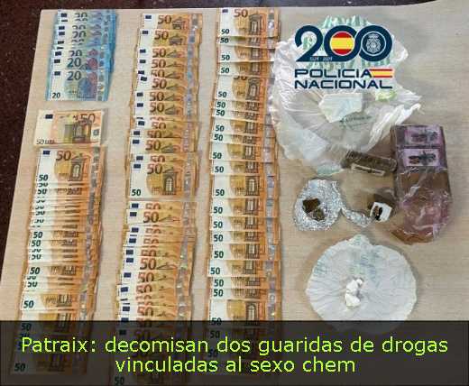 Patraix: decomisan dos guaridas de drogas vinculadas al sexo chem