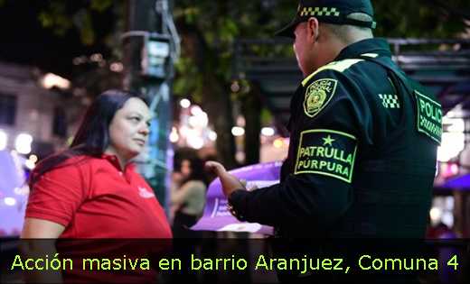 Acción masiva en barrio Aranjuez, Comuna 4 
