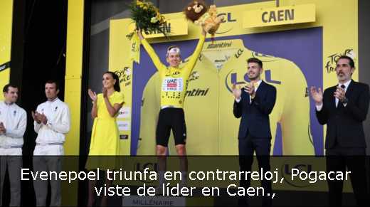 Evenepoel triunfa en contrarreloj, Pogacar viste de líder en Caen