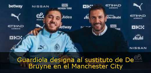 Guardiola designa al sustituto de De Bruyne en el Manchester City 