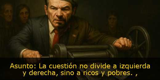 Asunto: La cuestión no divide a izquierda y derecha, sino a ricos y pobres. 