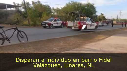 Disparan a individuo en barrio Fidel Velázquez, Linares, NL 