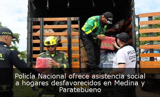 Policía Nacional ofrece asistencia social a hogares desfavorecidos en Medina y Paratebueno 
